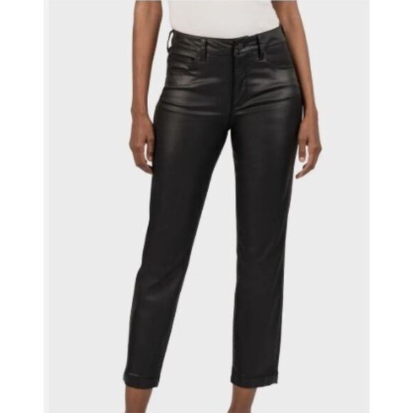 Kut from the Kloth NWT jeans size 18 mid rise Reese straight leg ankle - black c - Picture 1 of 6